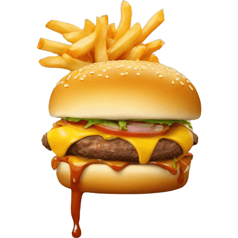 poutine qui manges un burger emoji