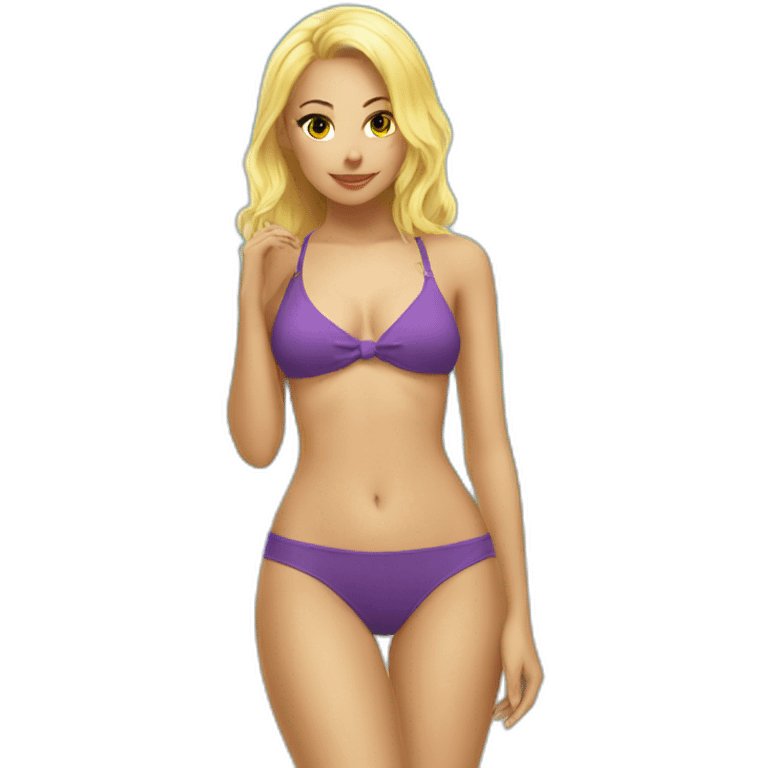 hot catgirl blonde swim suit emoji