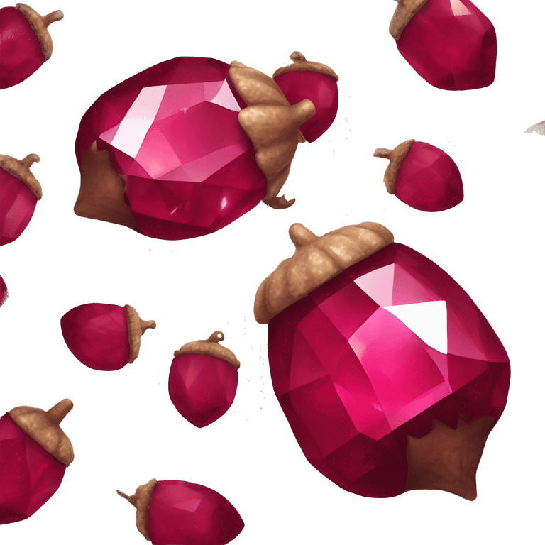 sparkling Ruby Acorn like diamond emoji