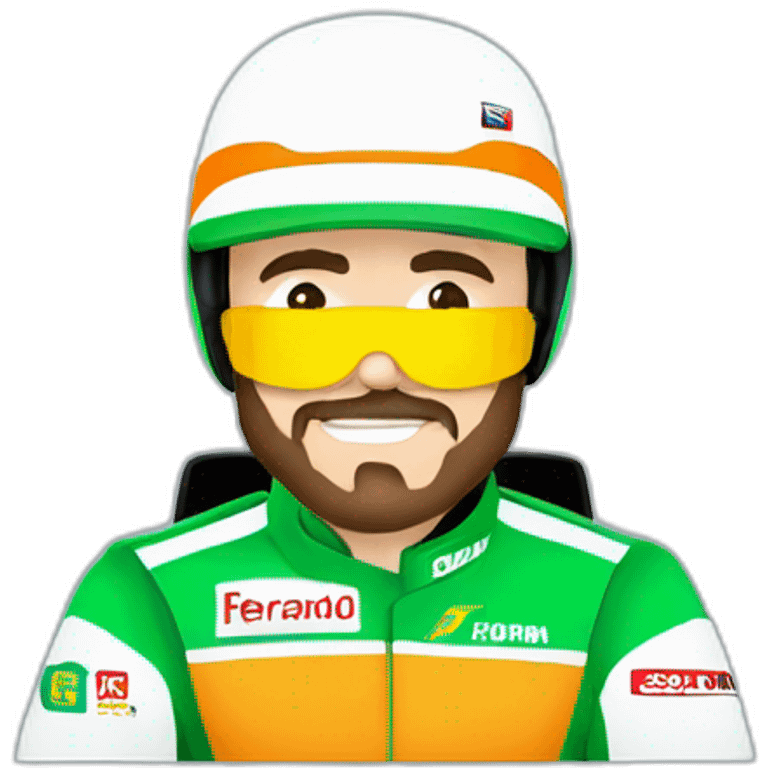 fernando alonso driving a green f1 car emoji