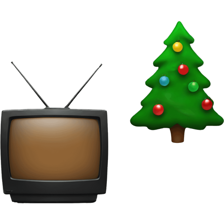 TV next to christmas tree emoji