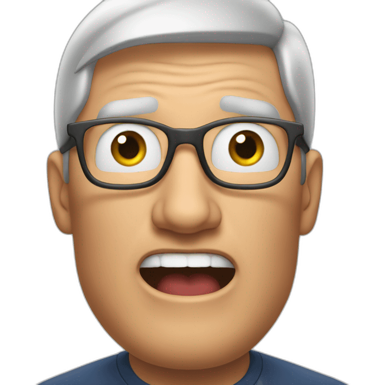 Tim cook surprised face open mouth with both hands on head  emoji