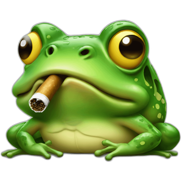 old frog smoking emoji