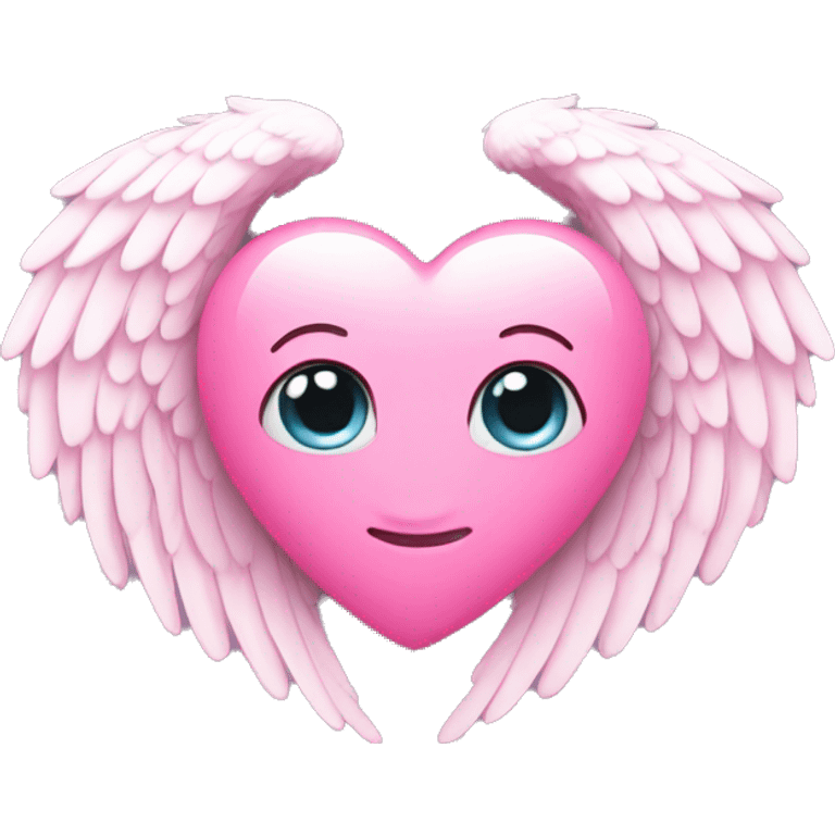 Pink heart with angel wings emoji