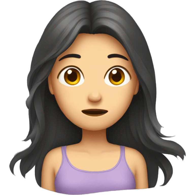 sad woman holding falling hair emoji