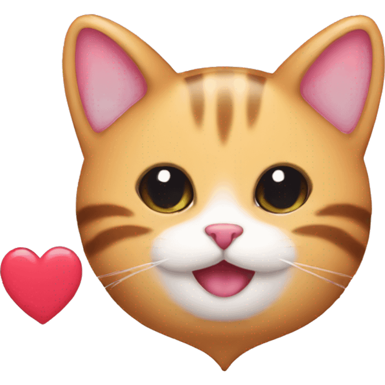 heart with cat ear cute kawaii emoji