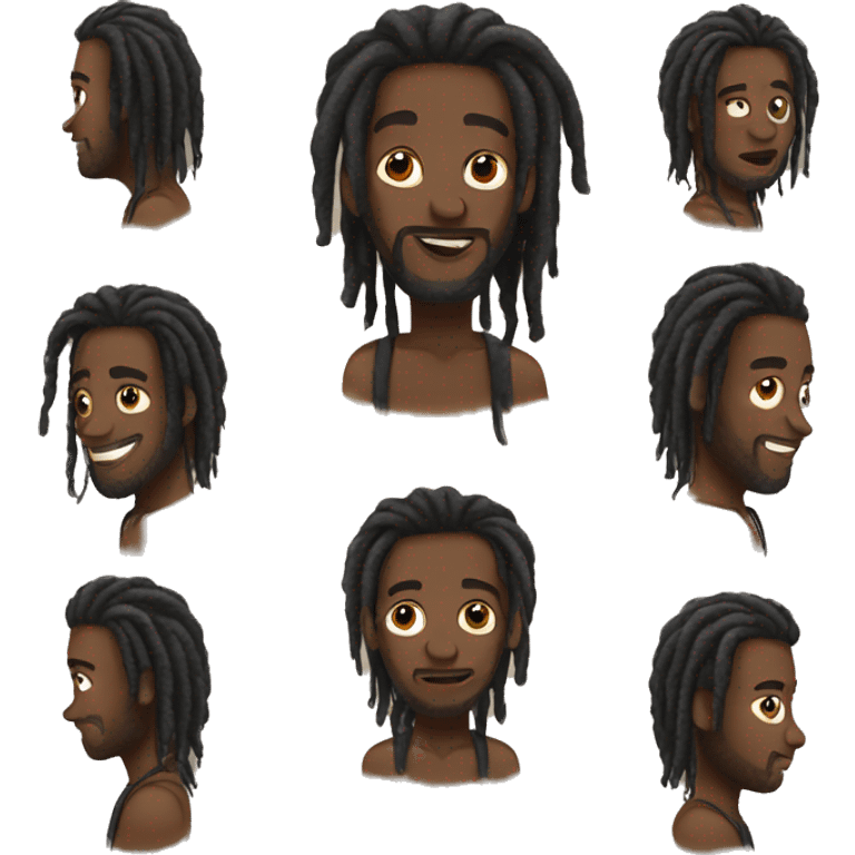 Black man with dreads emoji