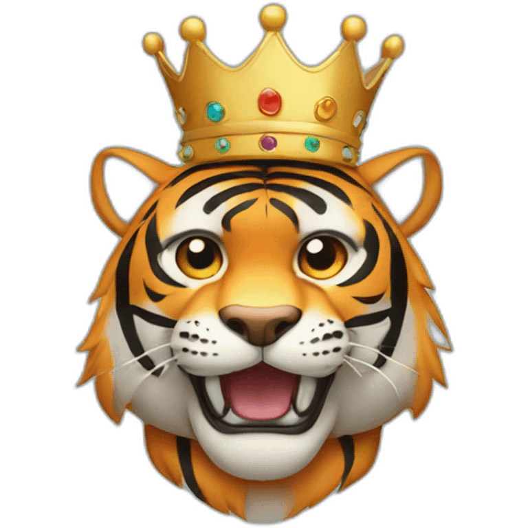 Tiger with crown emoji