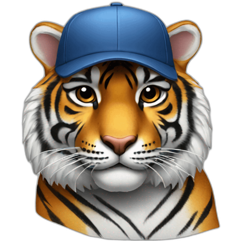 Tiger with cap and sunglasses emoji