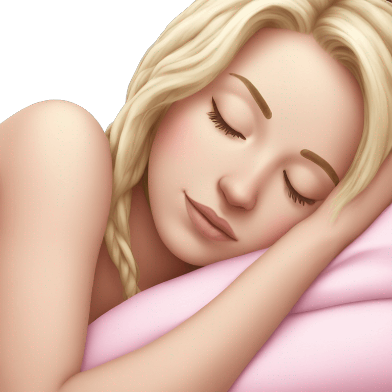 beautiful white girl sleeping pink  emoji