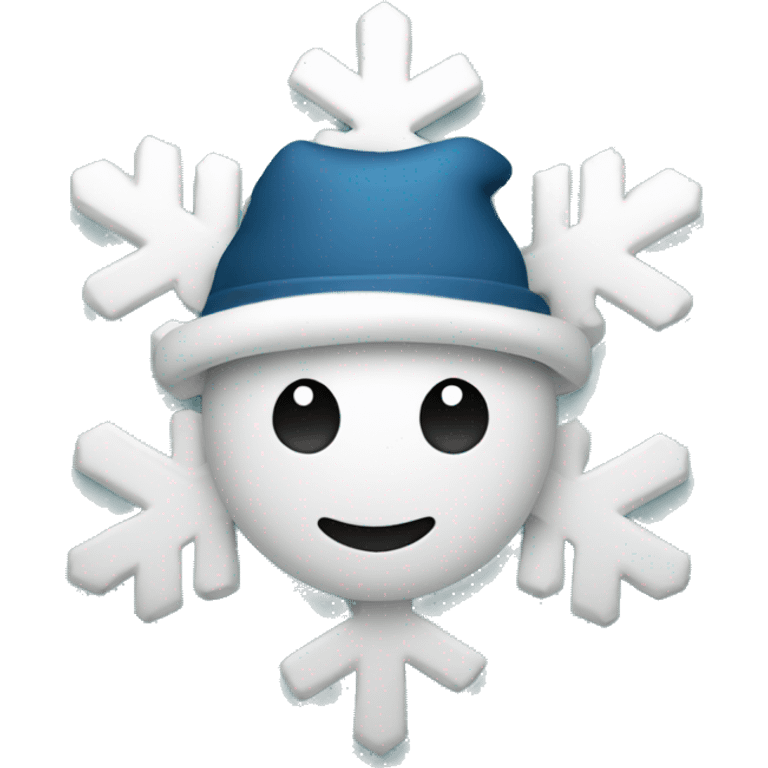 Snowflake with hat on  emoji