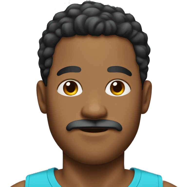 Light skin Black man with mustache and chin hair age 37  emoji