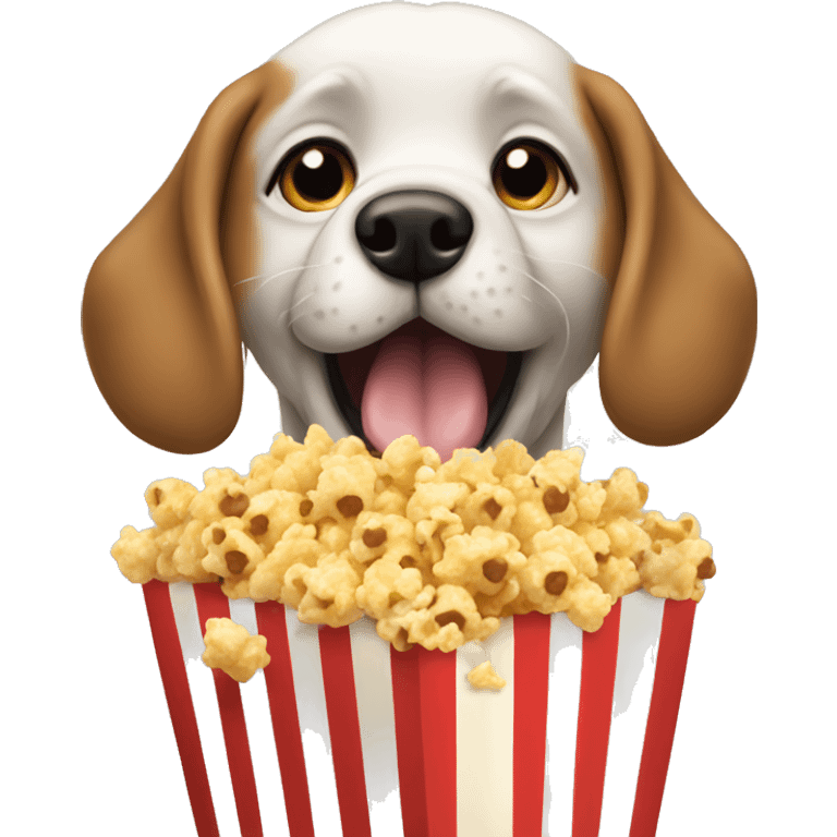 Dog eat popcorn emoji