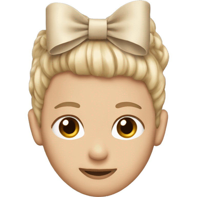 Beige hair bow emoji