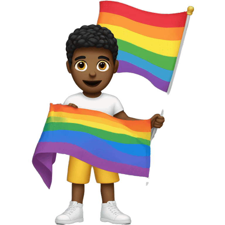 Gay pop star holding a pridd flag  emoji