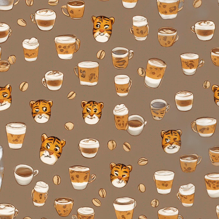 Funny Tiger koffie emoji