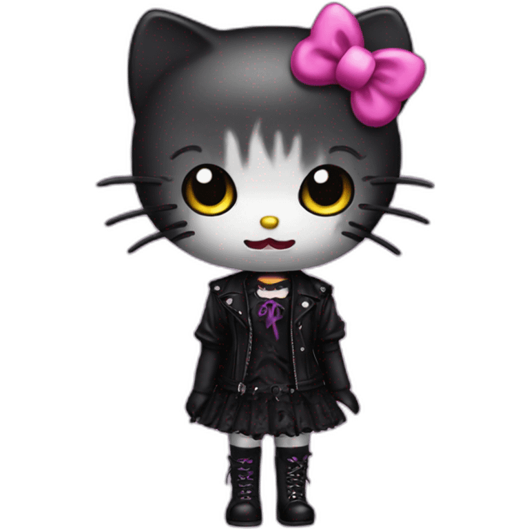 hello kitty goth emoji