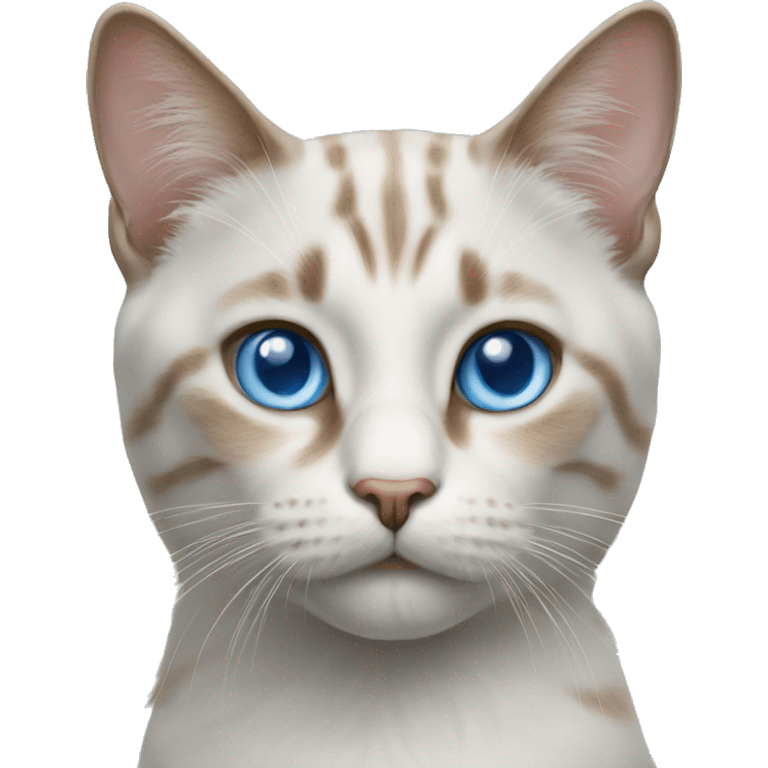 realistic cat on grey background blue eyes emoji