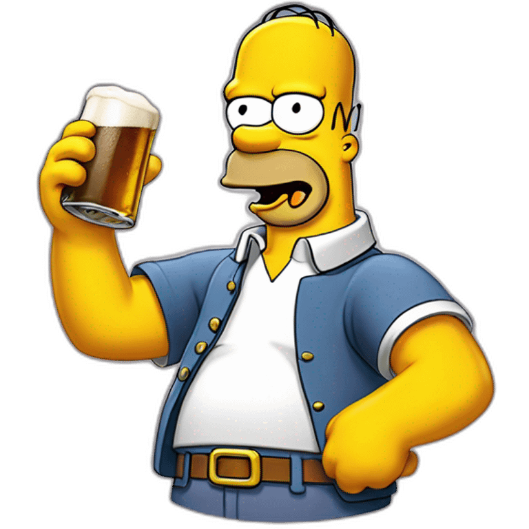 Homer Simpson qui boit une bière emoji