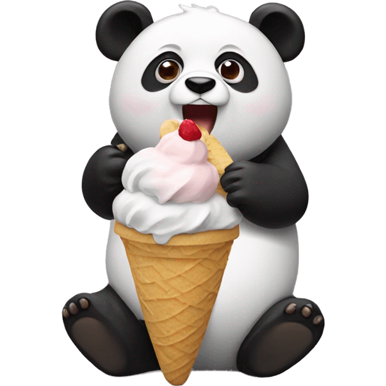 Panda eating ice cream emoji