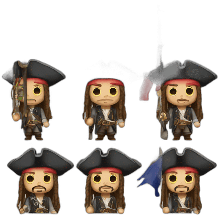 Jack Sparrow Who carries the French flag with all his friends emoji