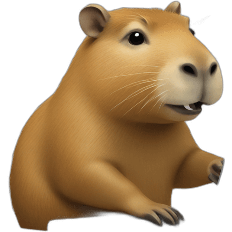 capybara working on a laptop emoji