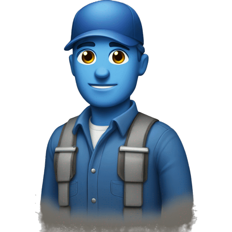 Blue collar emoji