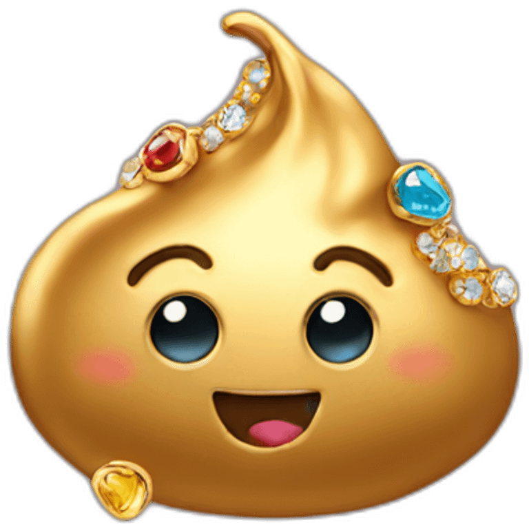 Gold poo with gems emoji