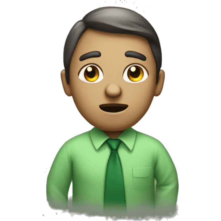 confuse office worker in green shirt emoji