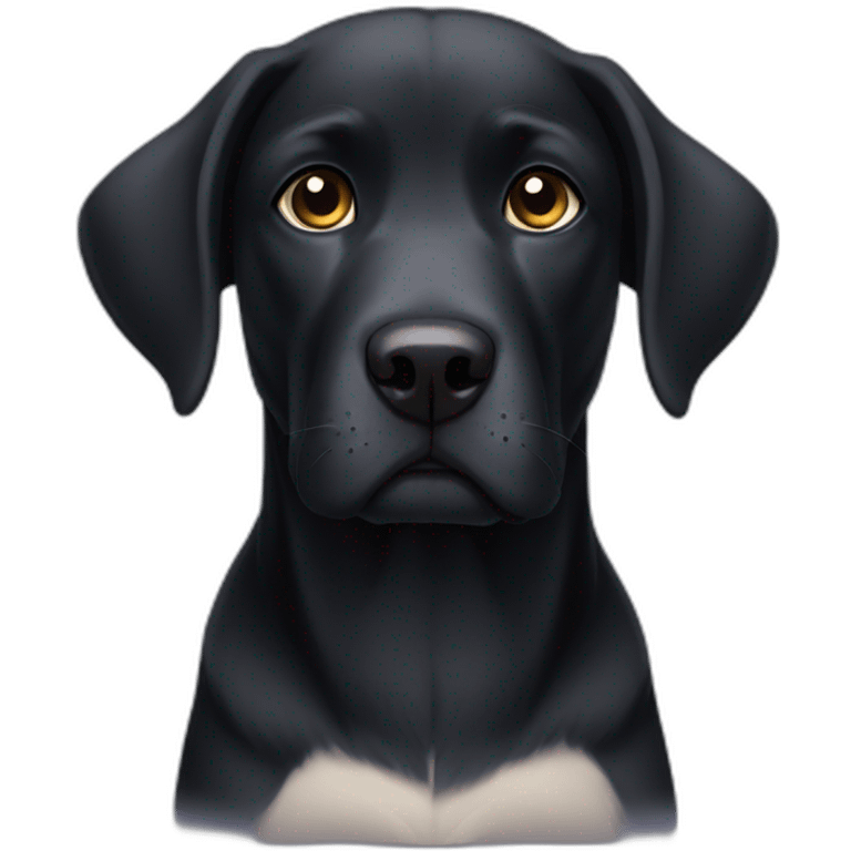 Black sad Labrador dog emoji