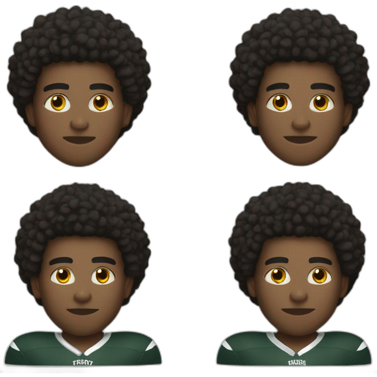 Football player ligtskin afro taper fade emoji