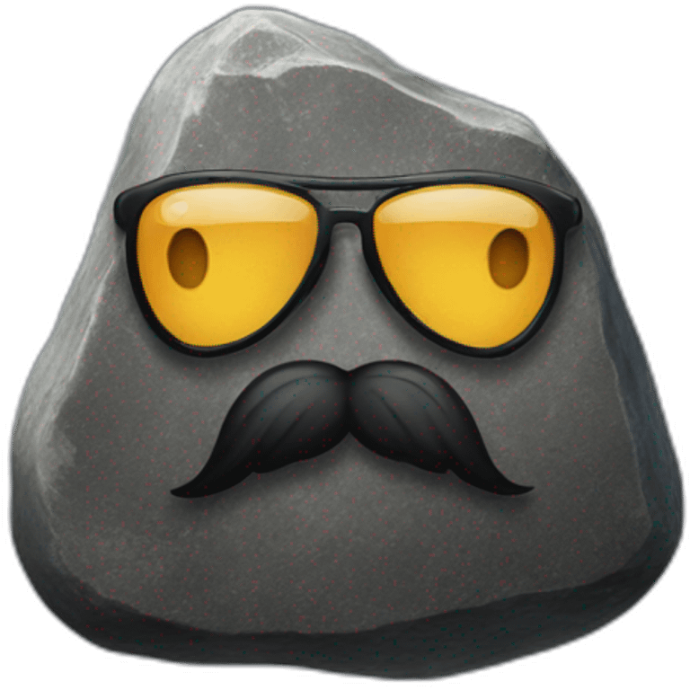 rock wearing mustache emoji