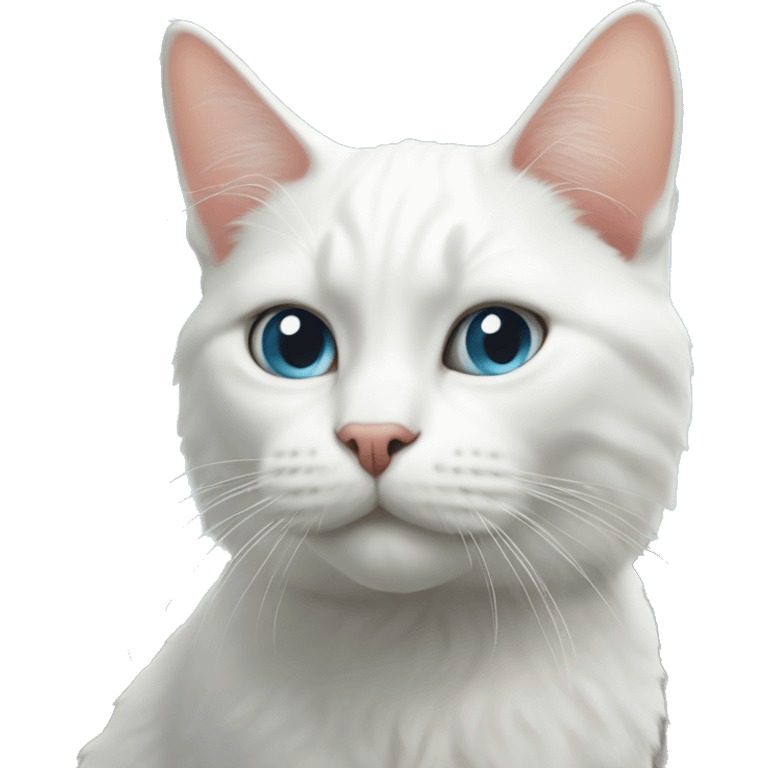 White cat by building emoji