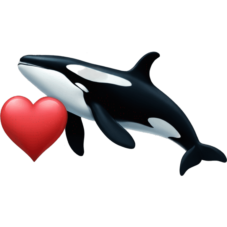 Orca whale with a heart emoji