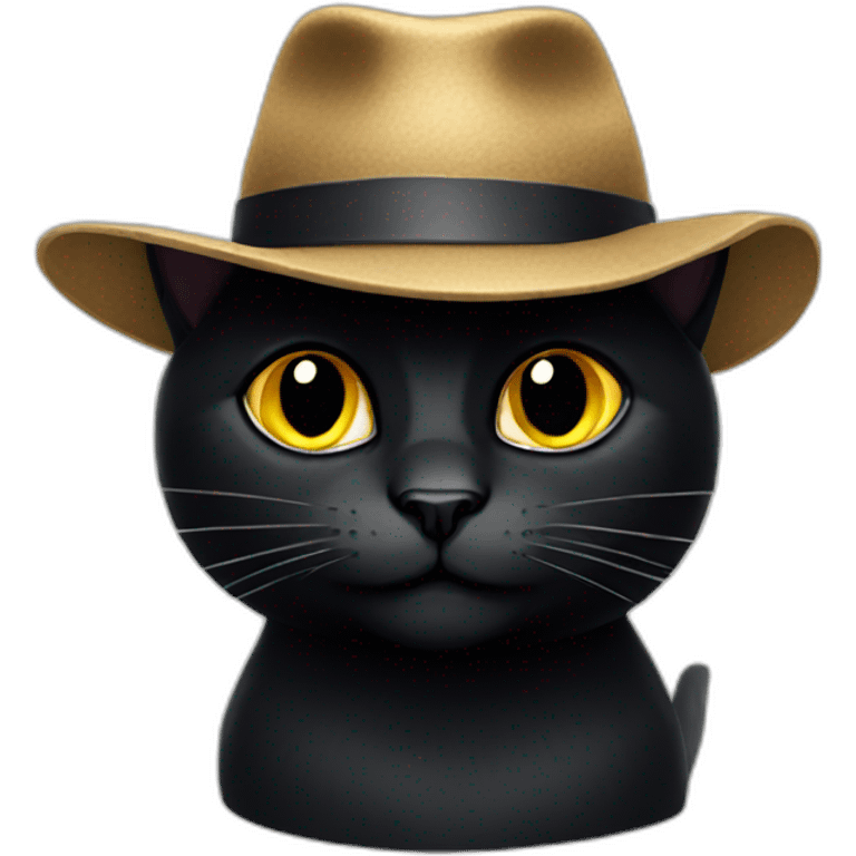 a black cat with a hat emoji