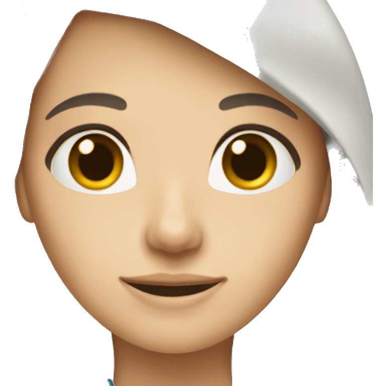 Nurse, long brown hair, brown eyes white skin emoji