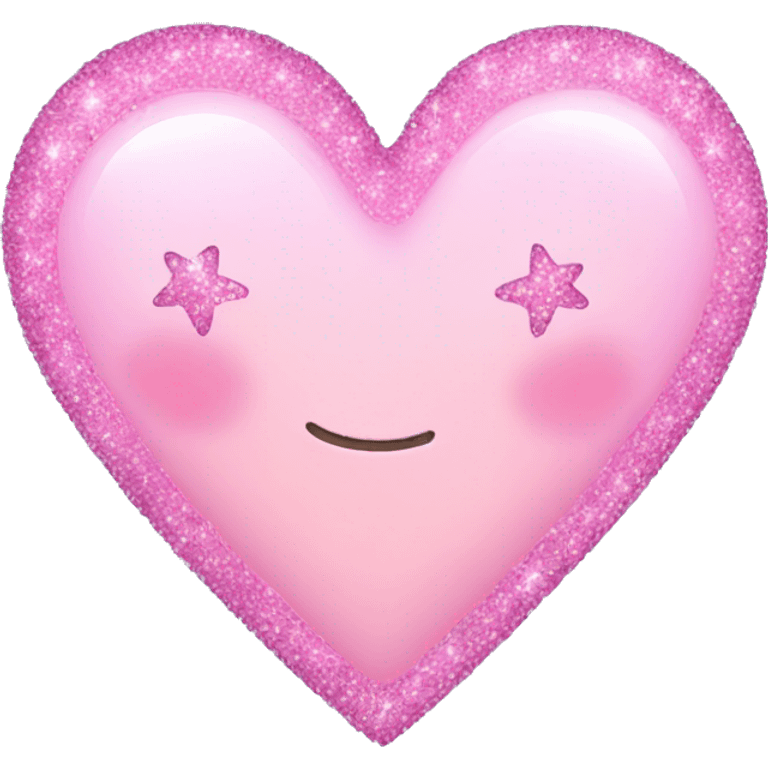 Sparkly Pastel pink heart emoji