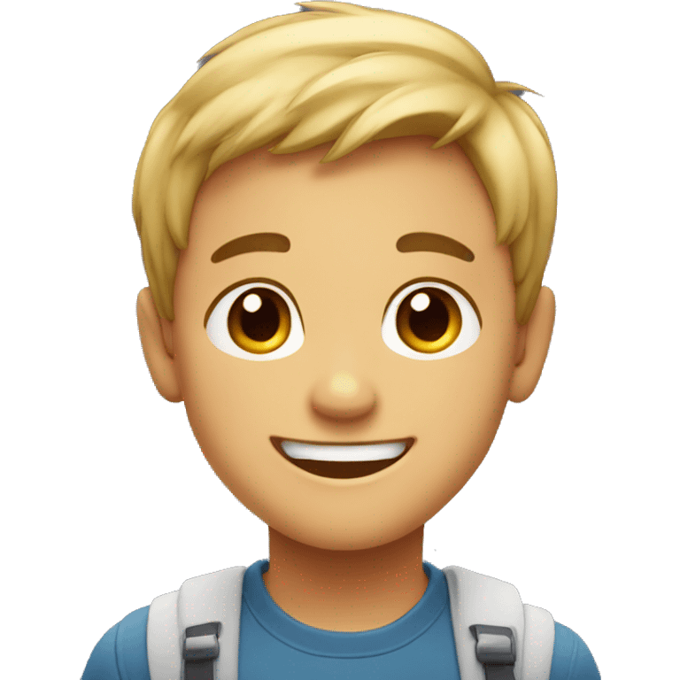 smiling boy  indoors emoji