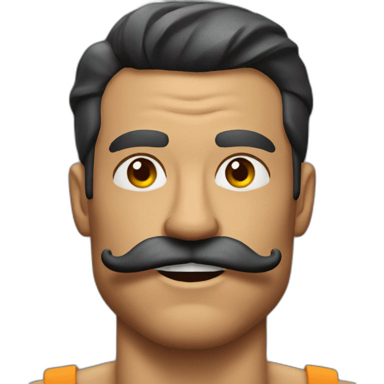 Muscles mustache expressive Cuban man emoji