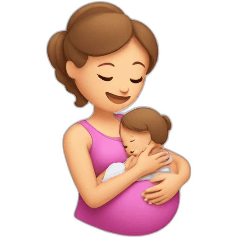 A pregnant woman is breastfeeding a baby emoji