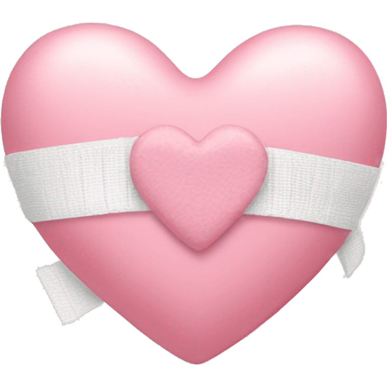 Baby pink heart with bandage.  emoji