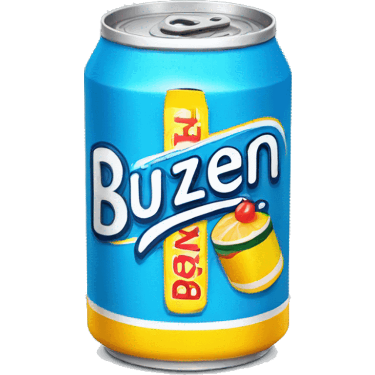 soda can with the word buzzen on it emoji