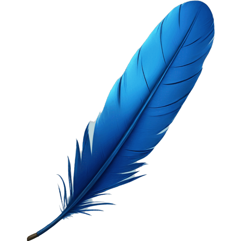 Realistic one blue feather emoji