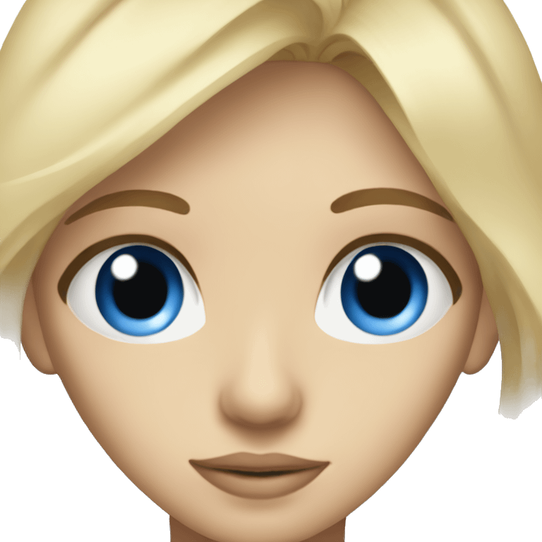 Blue eye blonde hair girl with brown eye man emoji