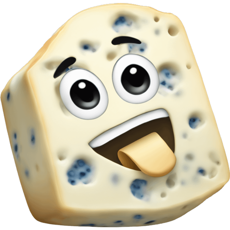 Roquefort cheese with a big laugh  emoji