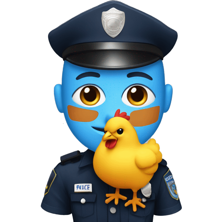 Police officer with chicken emoji