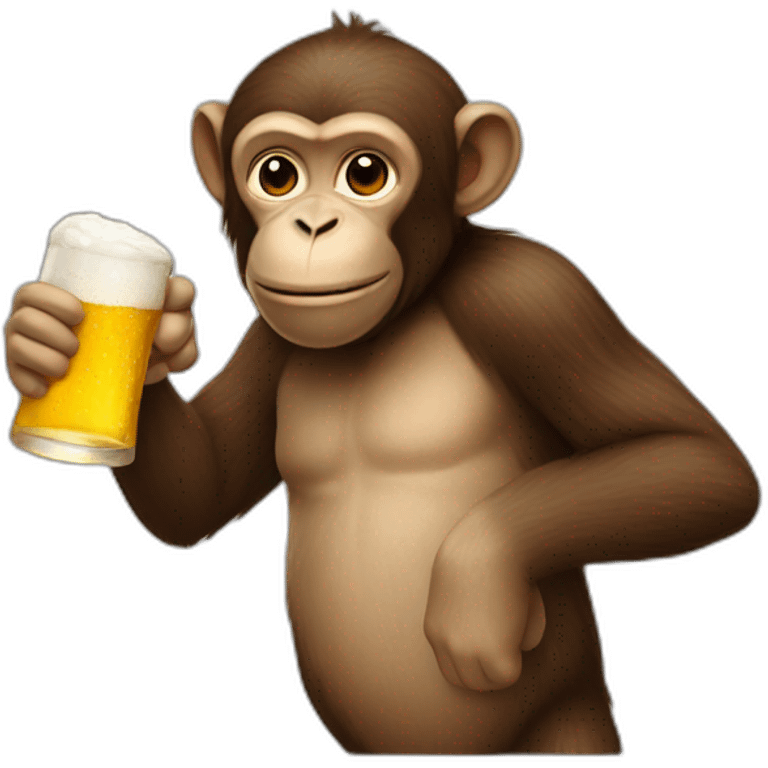 monkey drinking beer emoji