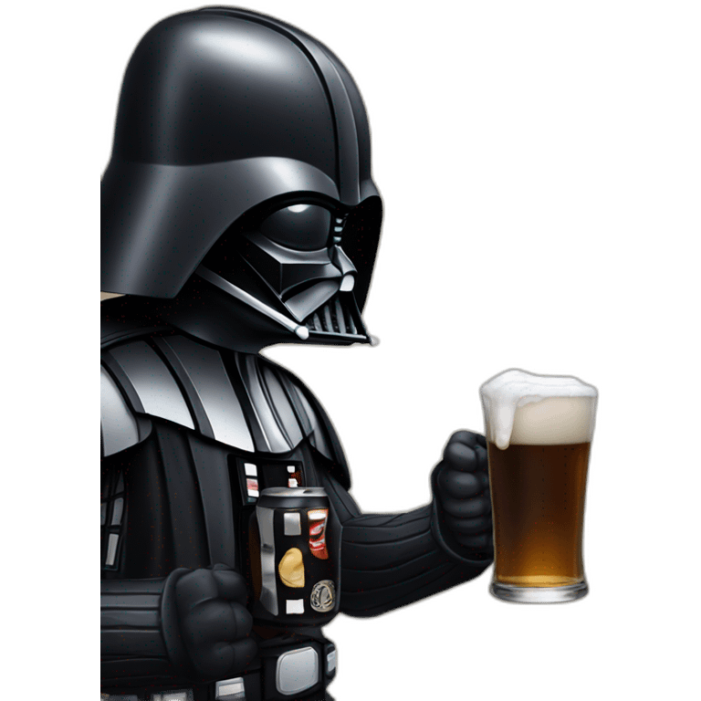 Darth vader drinking a beer emoji