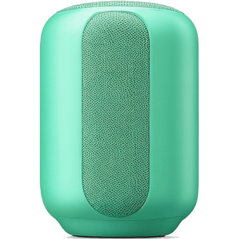 Realistic mint green portable smart speaker isolated. emoji