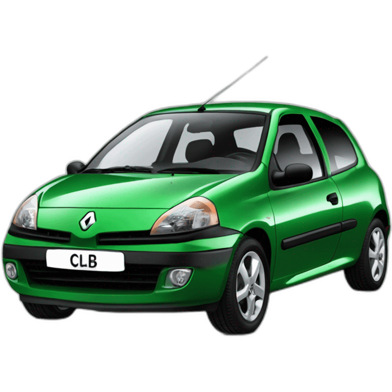 Green car Renault Clio 2 phase 2 emoji